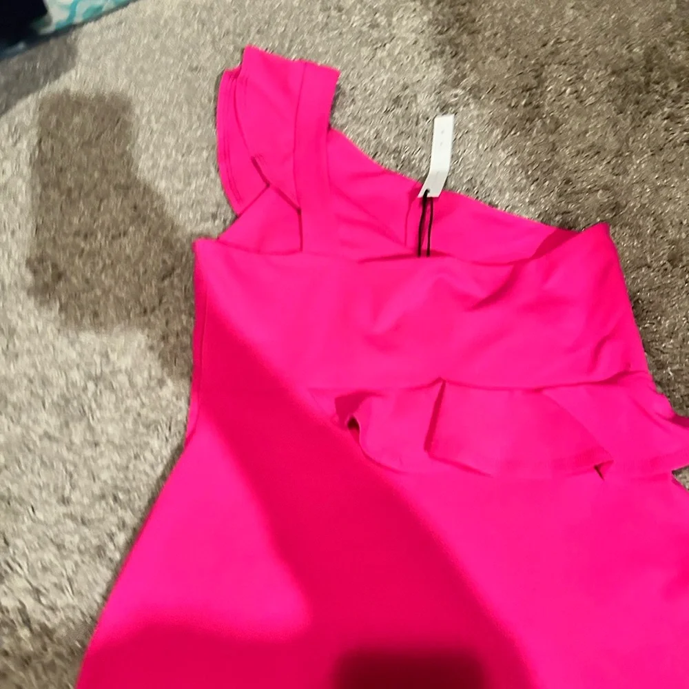 Susana Monaco Hot Pink One-Shoulder Dress - Picture 12 of 13